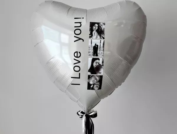 Фольговане серце I Love You з Вашими фото 90 см