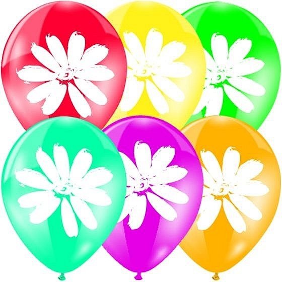 Гелієва кулька “Ромашки” (30см) – із просоченням Hi-Float.