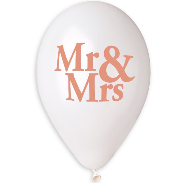 Гелієва кулька “Mr & Mrs” (30см) – із просоченням Hi-Float.