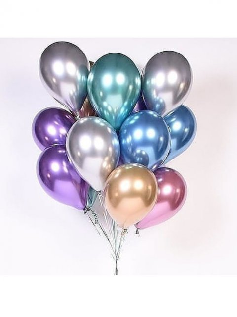 Гелієва кулька “Хром” (30см) – із просоченням Hi-Float.
