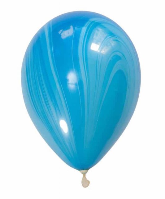 Гелиевый шар «Голубой агат» (30см) — с пропиткой Hi-float.