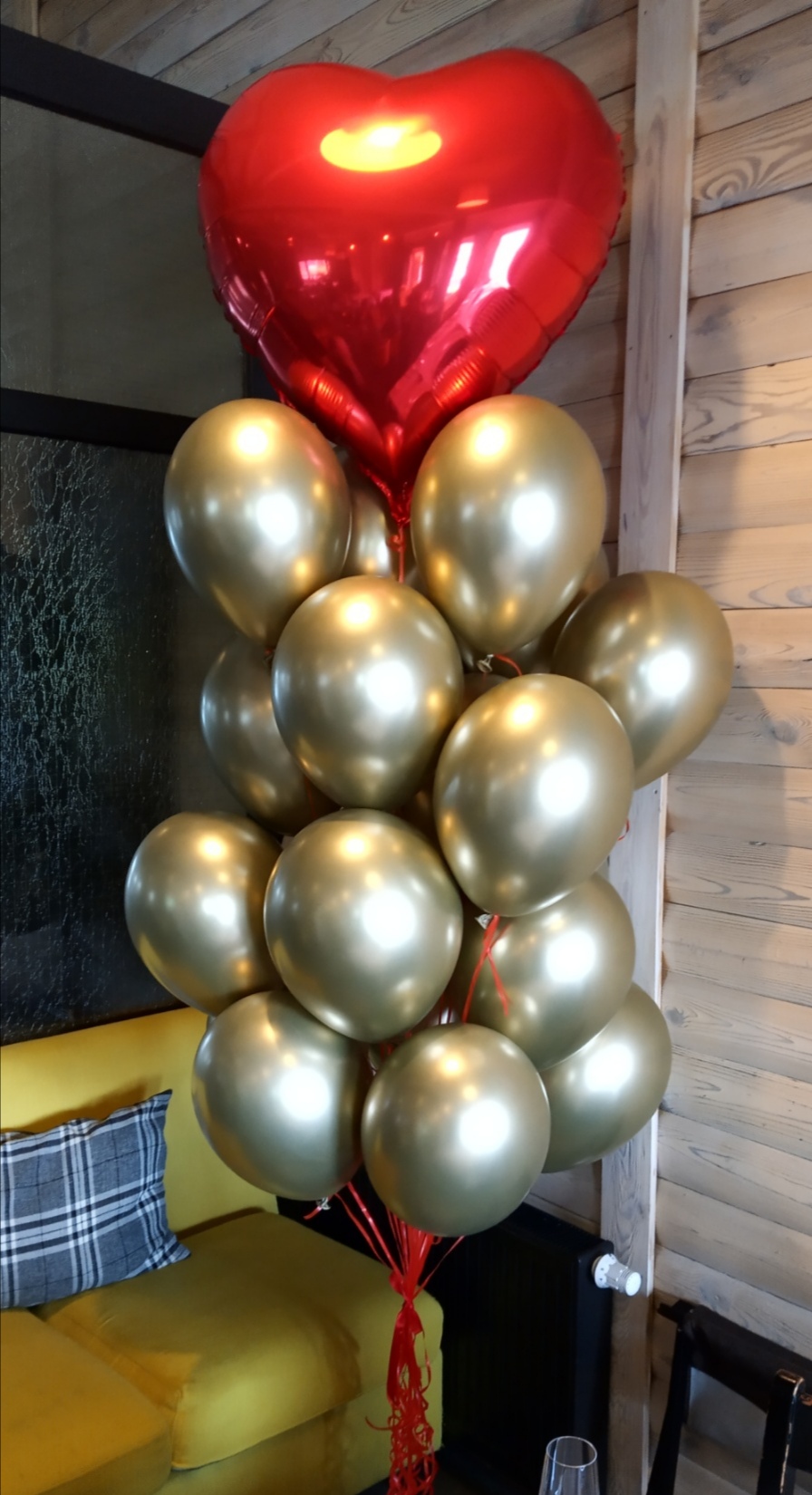 Серце 80см та золото хром 30см