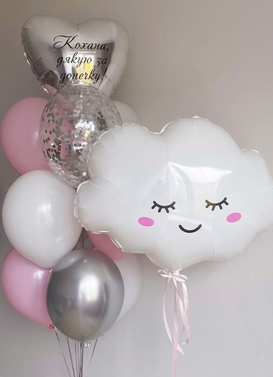 Набір кульок на виписку дівчинки (12 шт)