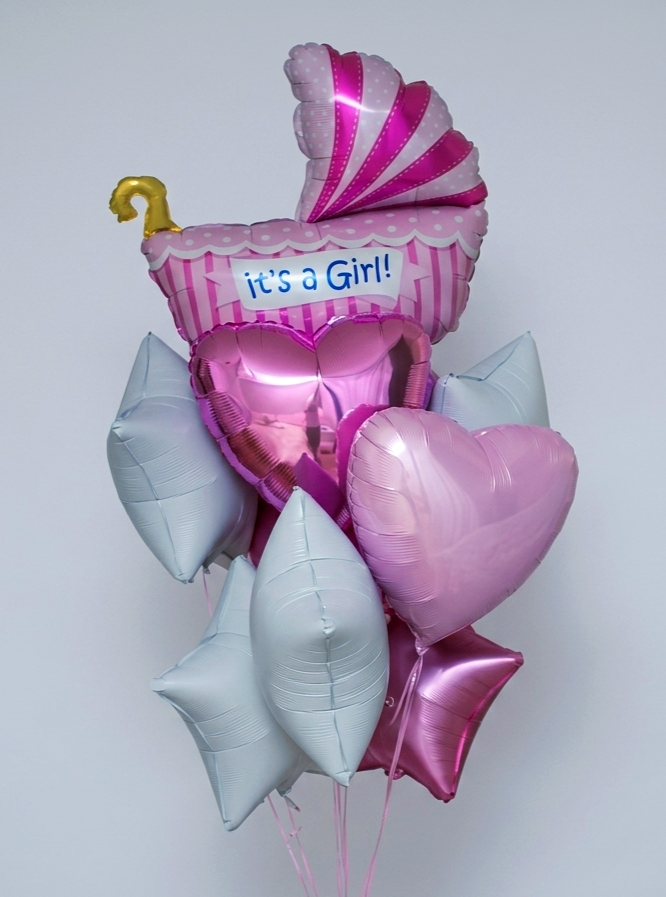 Набір кульок на виписку дівчинки (9 шт)