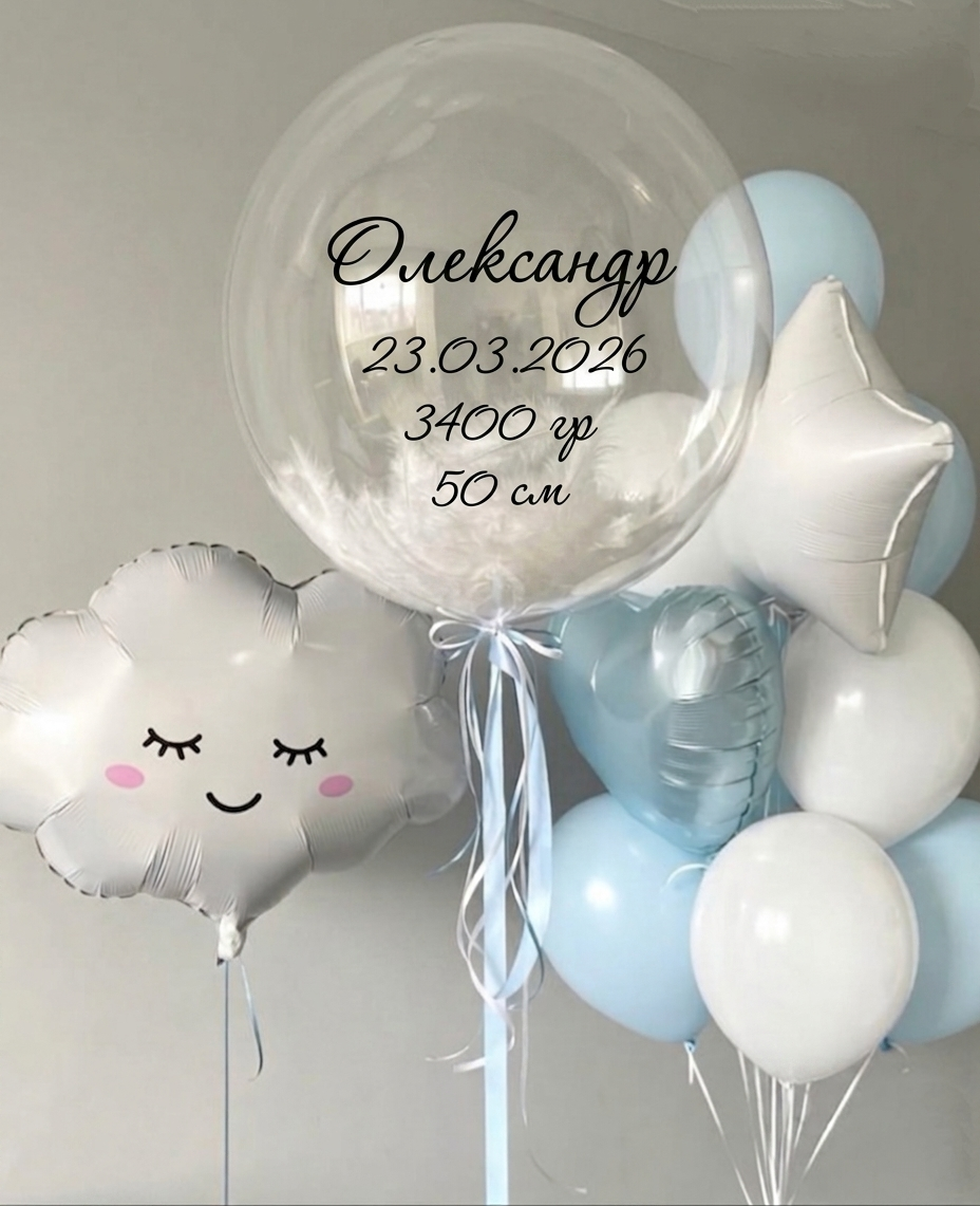 Набір кульок  на виписку хлопчика (12шт)