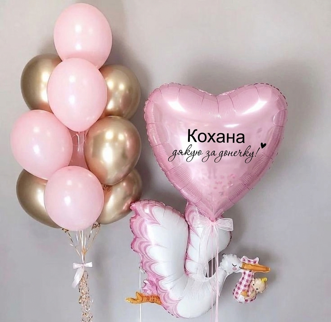 Набір кульок на виписку дівчинки (12 шт)