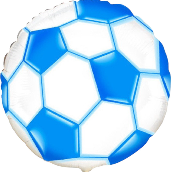 Фольгована кулька Футбольний м'яч синій (45см)