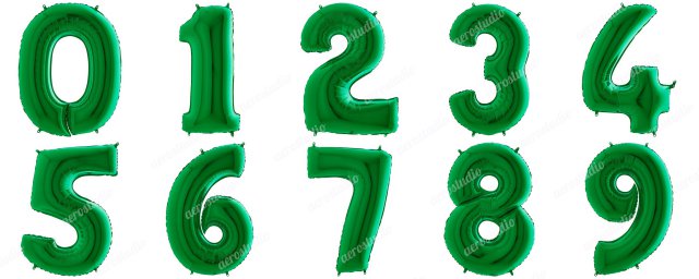 Цифра фольгована з гелієм (103см) – *зелений металік