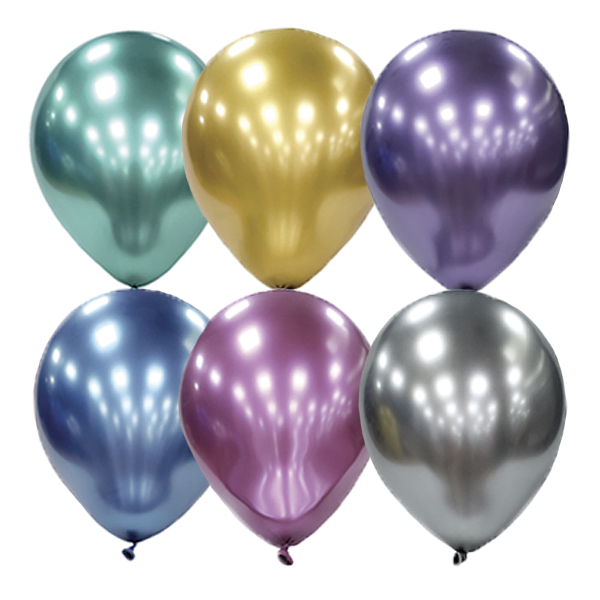 Гелиевый шарик «Хром» (32см) — с пропиткой Hi-Float.