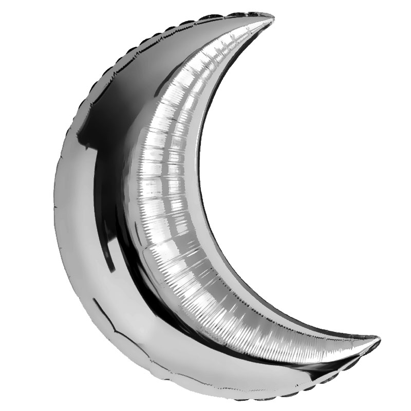 Фольгований місяць срібло 89*60 см