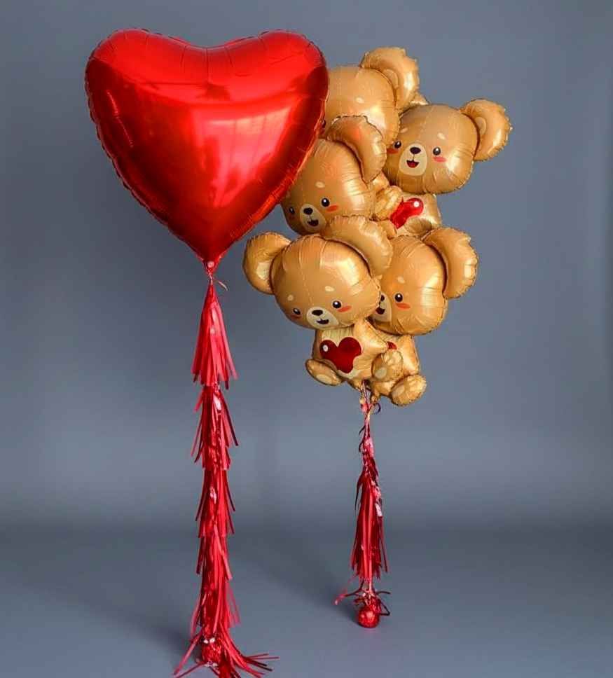 Велике серце з ведмедиками для коханого