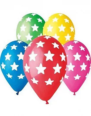 Гелієва кулька “Зірки” (30см) – із просоченням Hi-Float.